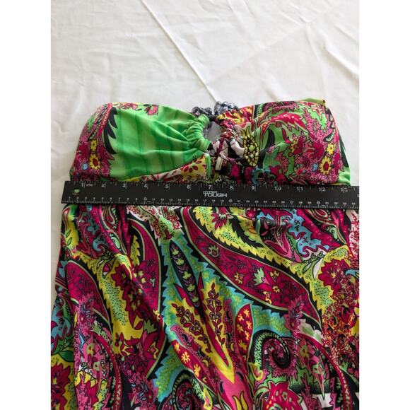 Elegant Green and Pink Maxi Dress - Picture 6 of 8